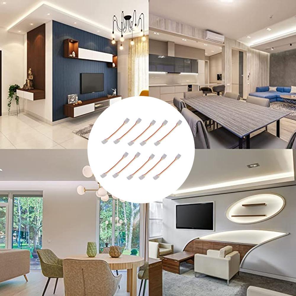 10pcs 8mm/10mm LED Light Strip Connectors 3Pin Light Strip Connectors For Home