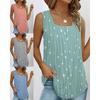 Womens Summer Wave Point Printed Sleeveless Top Female Casual Loose Square Collar Vest  Comfortable Fashion Street Style Tank Tops