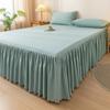 1 шт. однотонная юбка-кровать с кружевом, всесезонное покрывало с оборками, нескользящий чехол для матраса 1,2 м/1,5 м/1,8 м/2 м (Без наволочки)