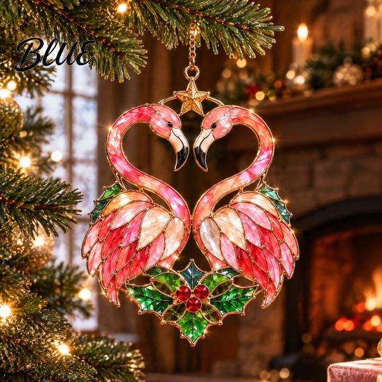 Безопасное для животных Подвесное украшение Фламинго Рождественский ornament Акриловое Прибрежное украшение для елки Украшения Тропический пляжный подвес для Рождественской елки Дома