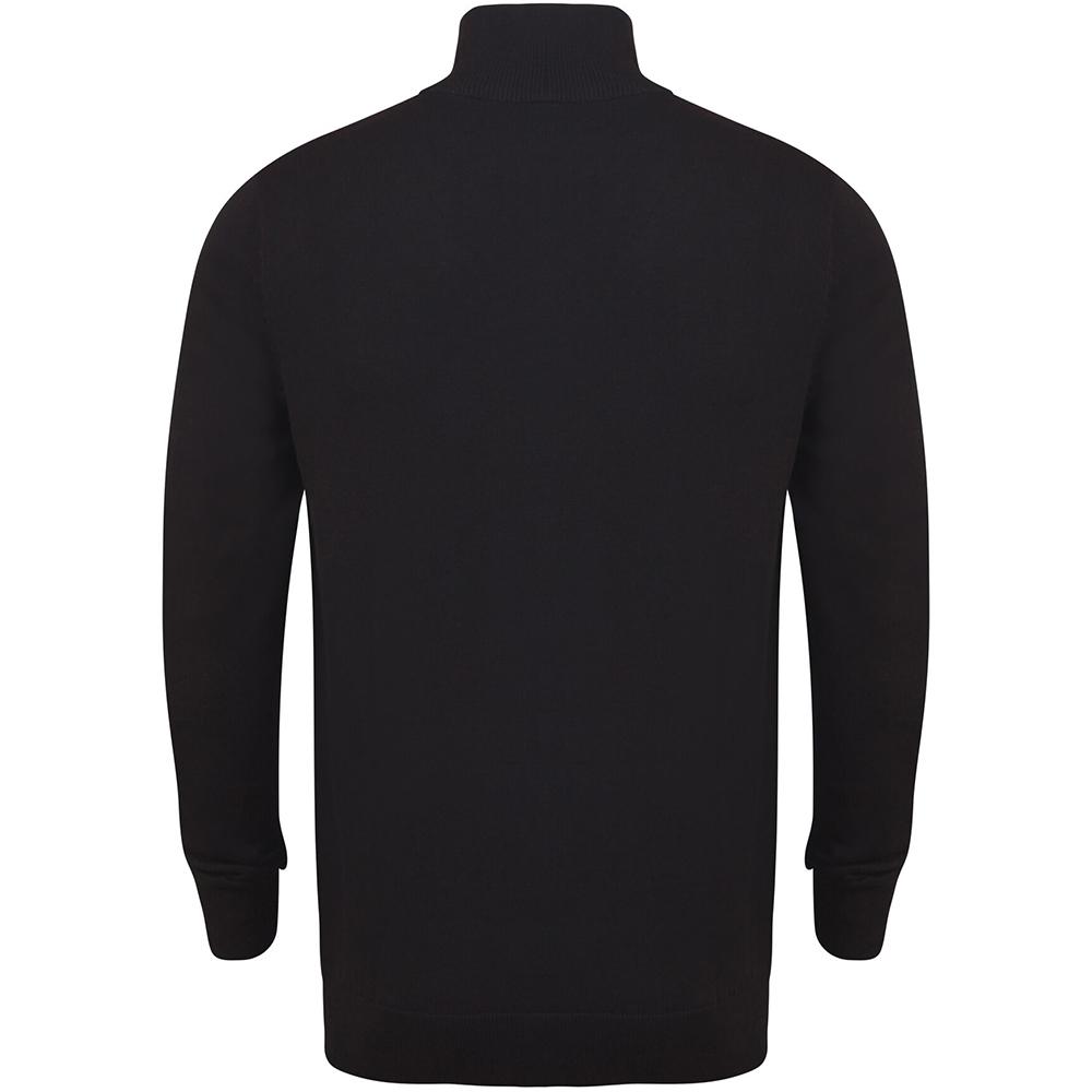 Henbury Мужской джемпер с длинным рукавом на молнии 1/4
