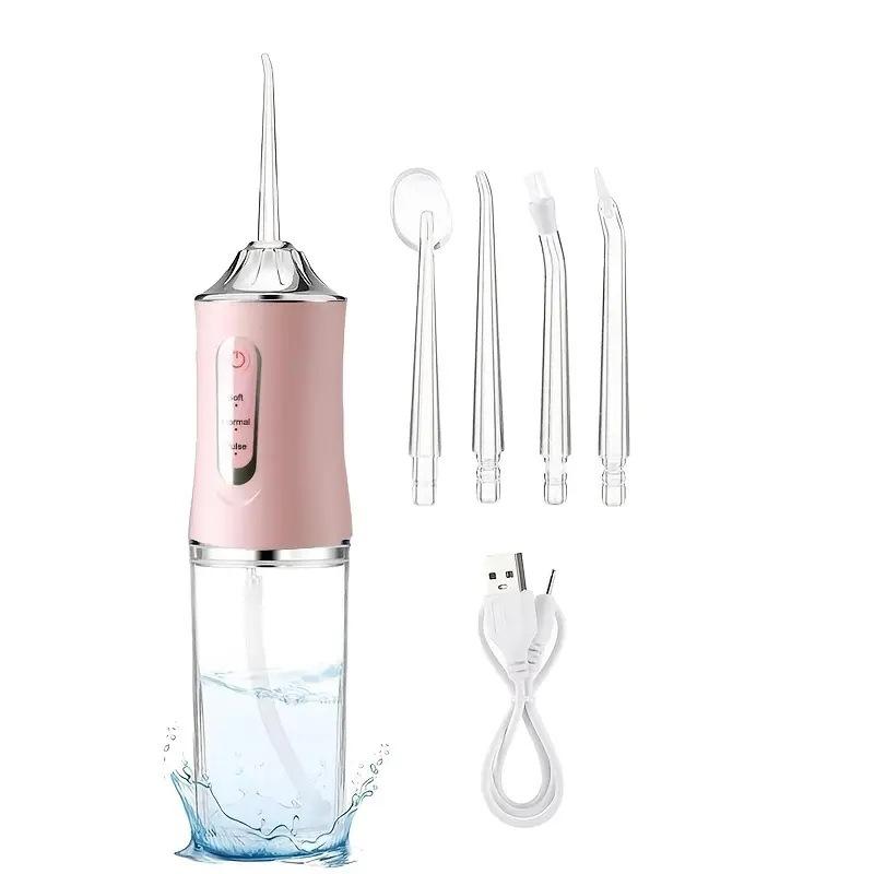 Portable Water Flosser, Mini Electric Oral Irrigator for Teeth Cleaning, Rechargeable Home Dental Water Floss, Travel Cordless Teeth Cleaner