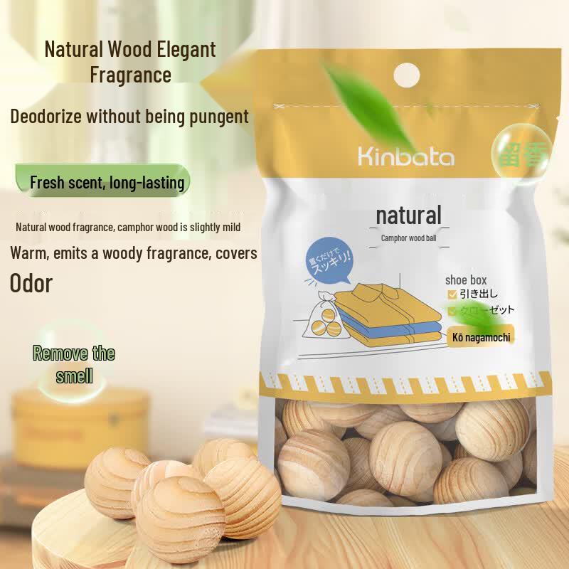 KINBATA Natural Camphor Wood Moth Repellent Balls