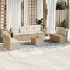 VidaXL Garden Lounge Set with Cushions 9 Pcs, Patio Sofas, Patio Furniture Set, Outdoor Furniture, Beige 3224525