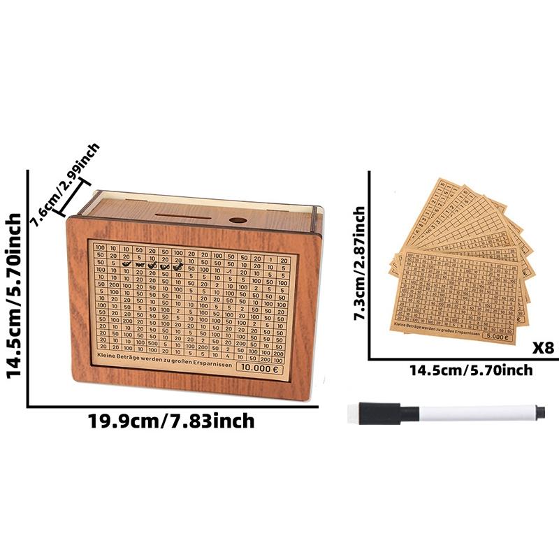 Деревянная копилка 1000/2000/3000/5000/10000 евро Копилка со счетчиком кассовые ящики сберегательные цели и коробки с числами