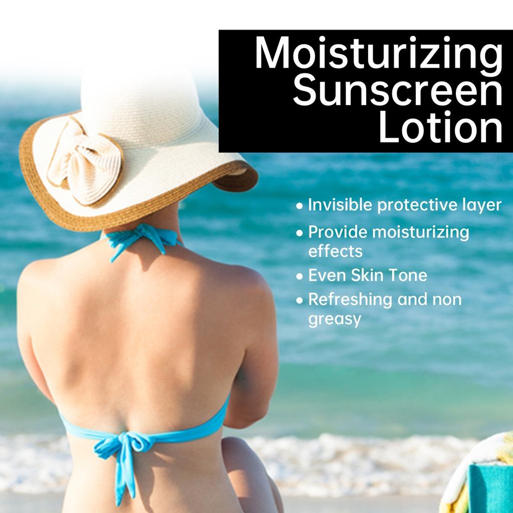 Sunscreen Whitening SPF30+ For Melanin Skin Natural Moisturizing Sunscreen For Face And Body Natural Ingredients All Skin Types Block UV Rays 59ml