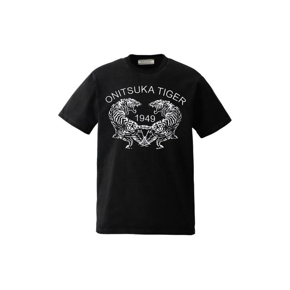 ONITSUKA TIGER Letter And Number Print Casual Fashion Simple Round Neck Short Sleeve T-Shirt Unisex Tops 2183B368-001