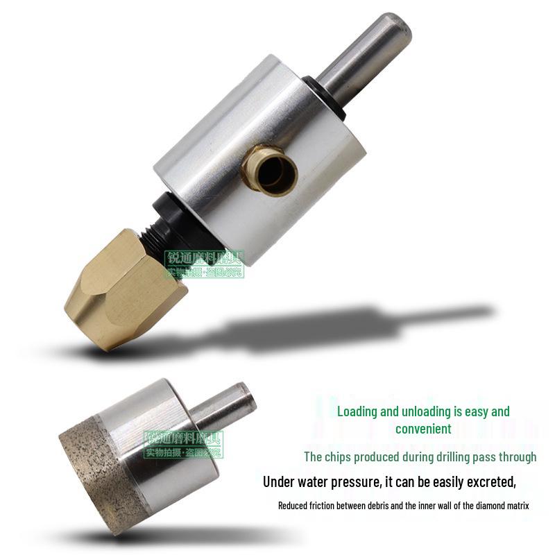 Сверло-коронка по стеклу с подключением воды, насадка-расширитель