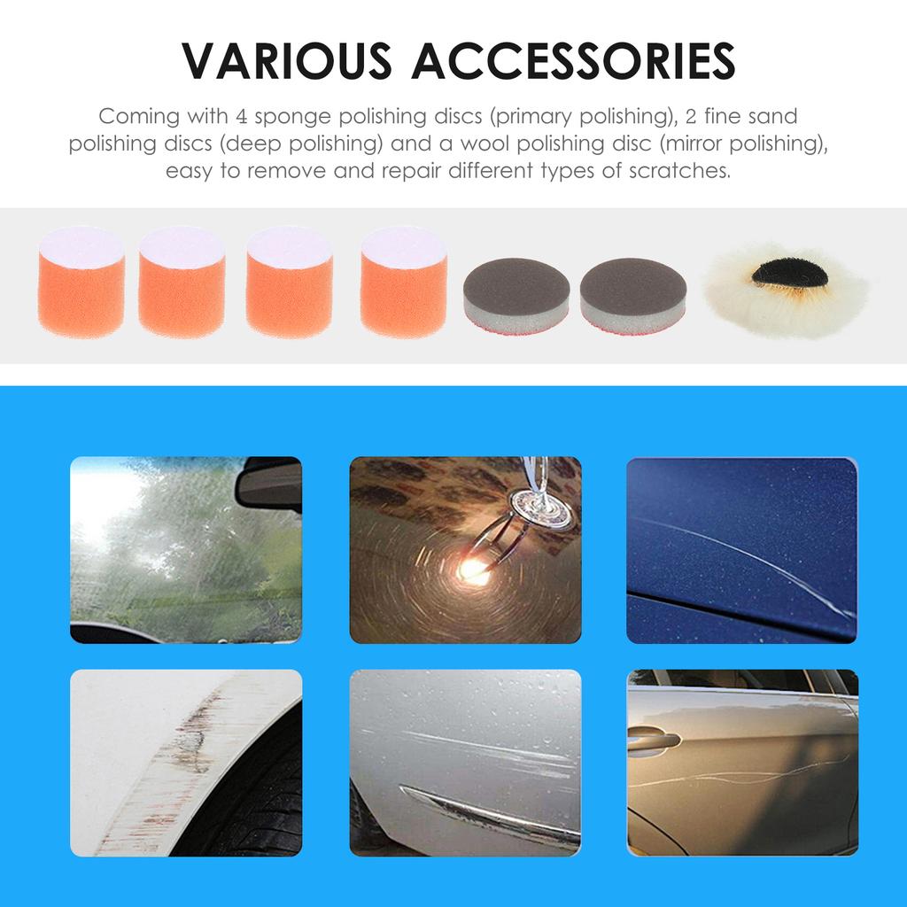 Мини-полировальный станок мощностью 60 Вт с прикуривателем, электрический полировщик для автомобилей с переменной скоростью, 8500 об/мин