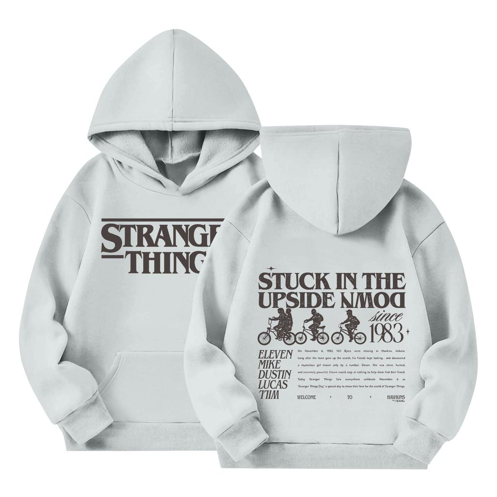 Детский пуловер с длинным рукавом, свободного кроя, с принтом букв, капюшоном на шнурке