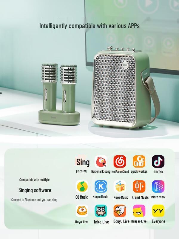 Divoom Portable KTV Bluetooth Speaker System with Dual Microphones