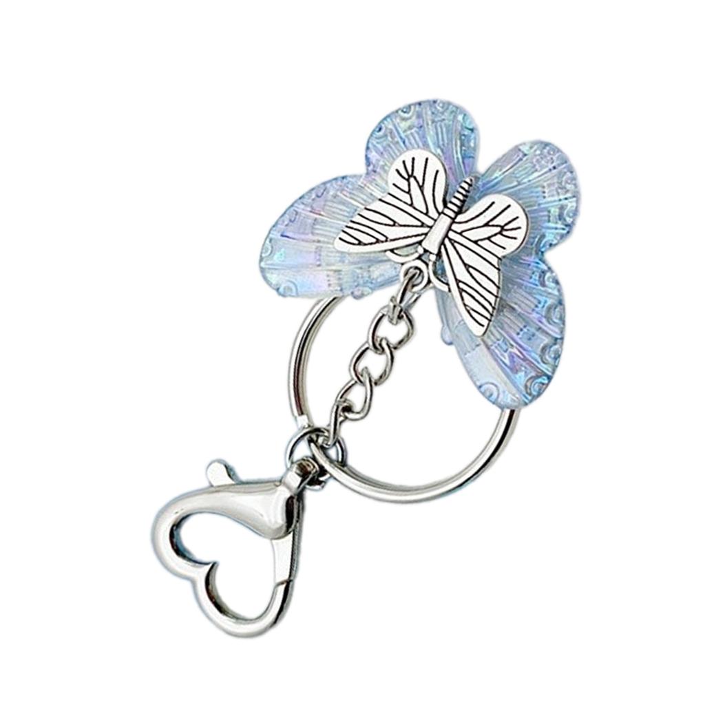 Elegant Butterfly Shaped Keychain Colorful Key Charm Transparent Butterfly Keyring Handbag Decoration for Women Girl