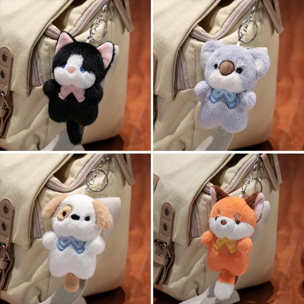 Soft Plush Koala Bag Pendant Stuffed Cat Plush Keyring Cartoon Animal Keychain Students