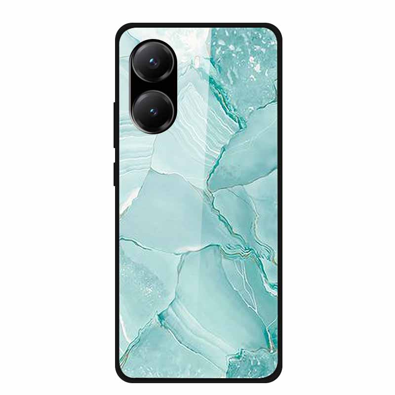 Закаленное Стекло Чехол для Poco X7 Pro Задняя Крышка ПК Жесткие Ударопрочные Чехлы для Xiaomi PocoX7 Pro Funda Мраморная Текстура Модный Coque