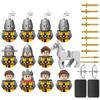 Kids Toys Medieval Military Soldier Building Block Castle Knight Corps Battlefield Weapon Shield Warhorse Cartoon Figures Bricks