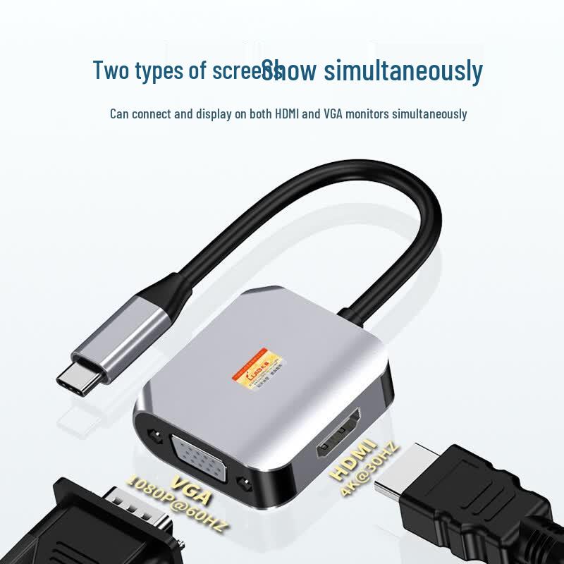 Многопортовый адаптер Lijia USB-C на HDMI/VGA