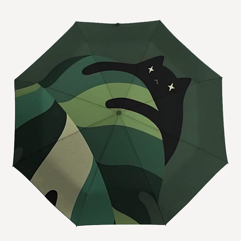 1pc Cat Night Automatic Open/close, All-Season Portable Folding Umbrella, Travel, Everyday, Formal Events126