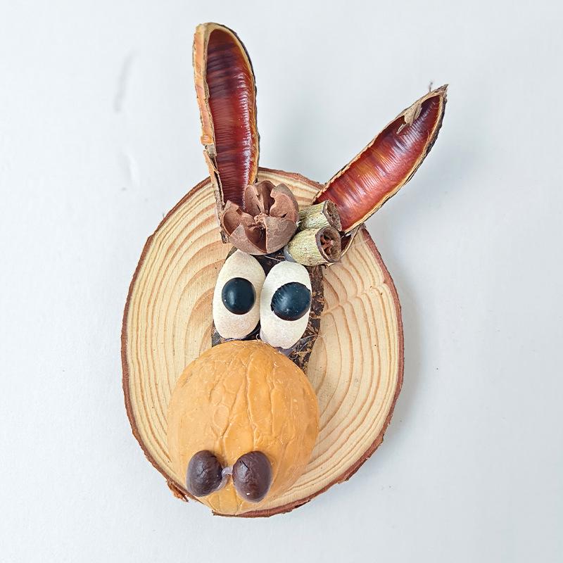 Plant Seed Pod Cartoon Figures Hanging Ornaments - Decorative Fruit Shell Wind Chimes & Car Pendants