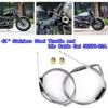 Motorcycle 42'' Throttle and Idle Cable Set for Davidson FXST FLST FLT XL 1996-UP 56579-02A Stainless Steel Idle Cable