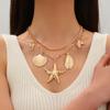 Hot Selling Personality Design Sense Starfish Shell Marine Life Pendant Necklace Female Cold Wind Trend Street