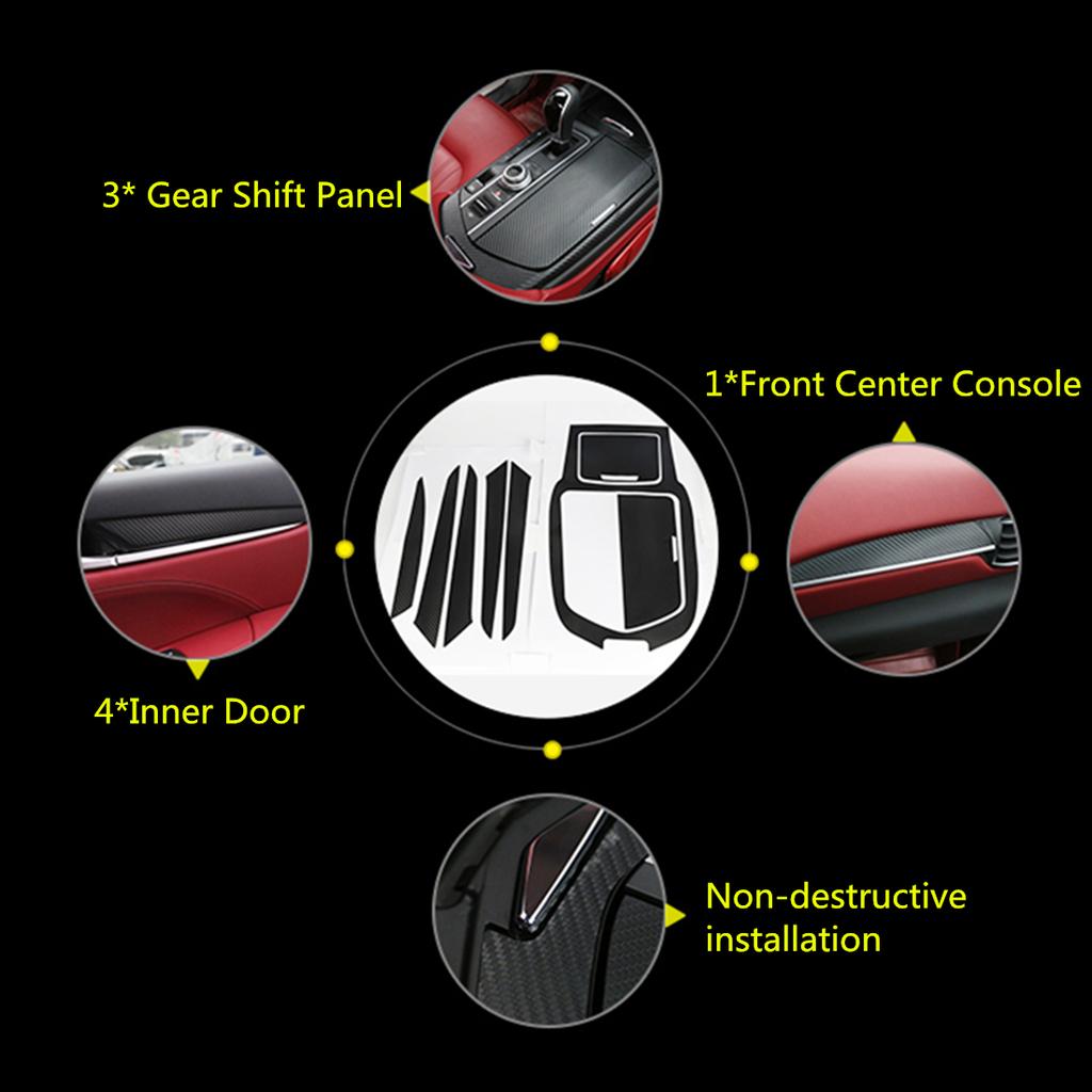 Center Console Gear Shift Panel Trim Dashboard Door Panel Decal for Maserati Levante 2016-2019 Car Stickers Interior Accessories