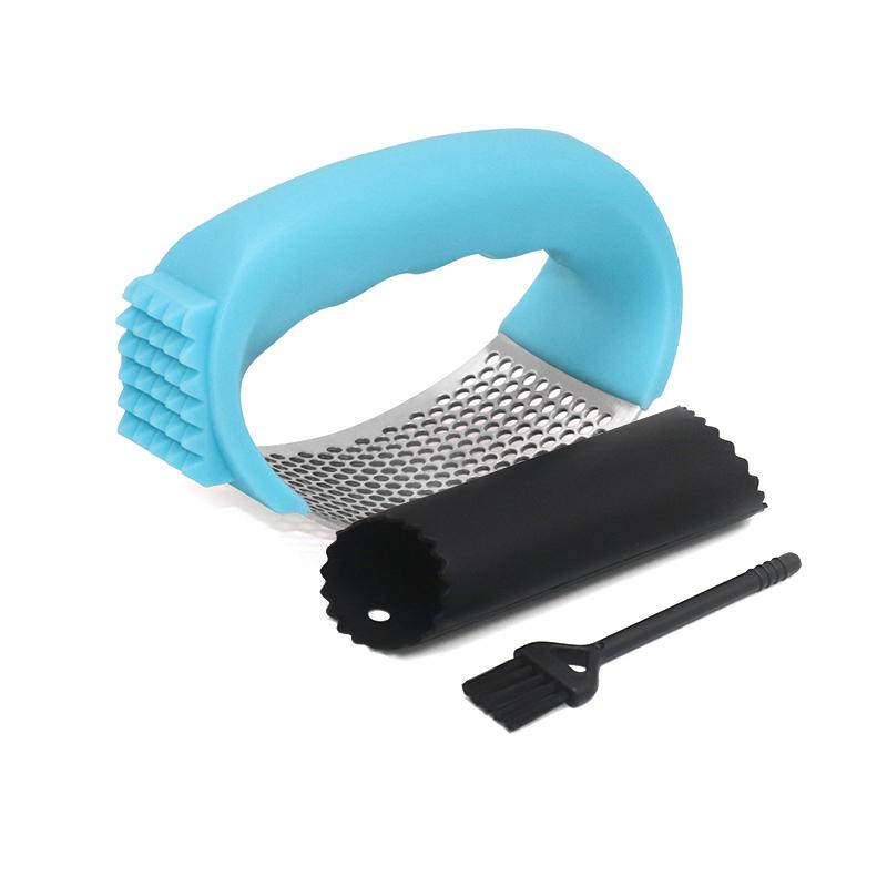 Чеснокодавилка с овощечисткой и щеткой для очистки, чесночница, измельчитель чеснока, ручной кухонный комбайн для измельчения чеснока