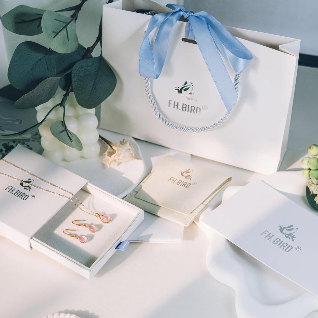 Necklace Earrings Set Natural Rose Quartz 18K Love Silver 925 Hypoallergenic Necklace Pink Gold Natural Stone Tea Anniversary Present for Accessories