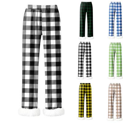 Женские модные повседневные брюки, брюки в клетку