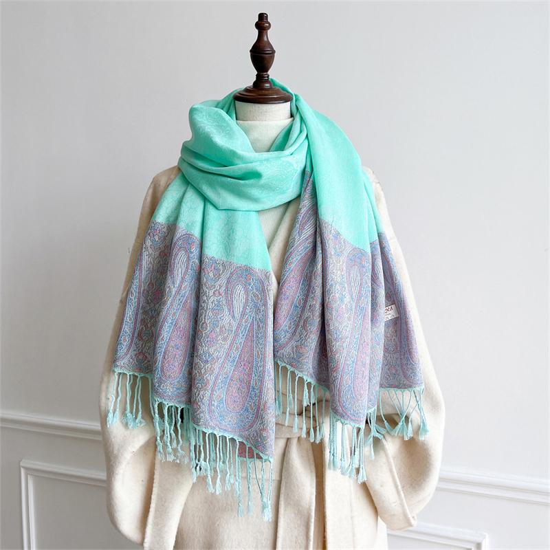 Luxury Brand Autumn Cashmere Pashmina Shawl Lady Wrap Warm Winter Scarves Design Print Female Foulard Hijab Stoles Scarf