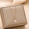 Fan-shaped Apricot Leaf Shell Necklace for Women's Light Luxury Niche Design New Trendy Collarbone Chain