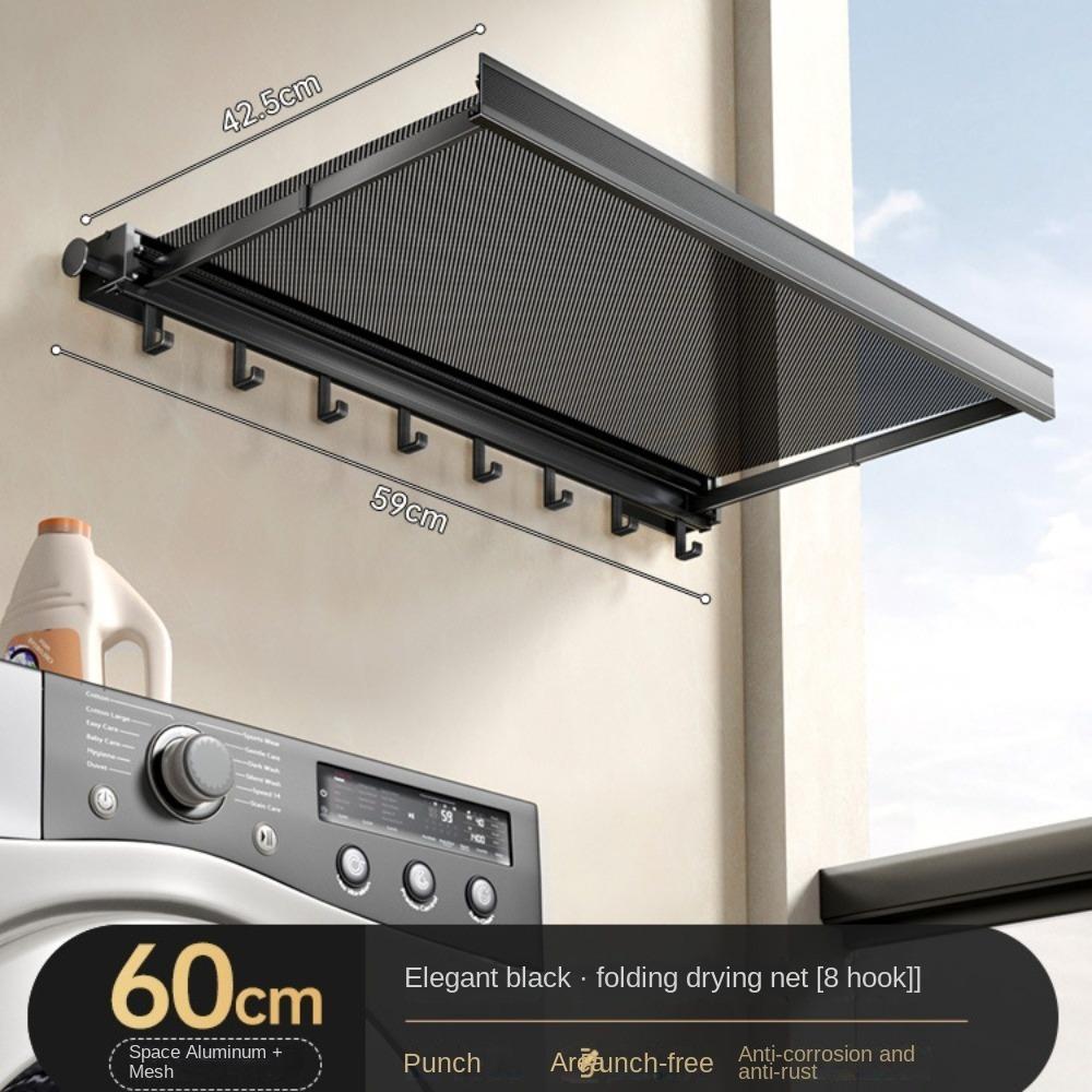 Невидимая вешалка для одежды с крючками, компактная телескопическая сетка для сушки белья, настенные стеллажи для хранения белья без проколов