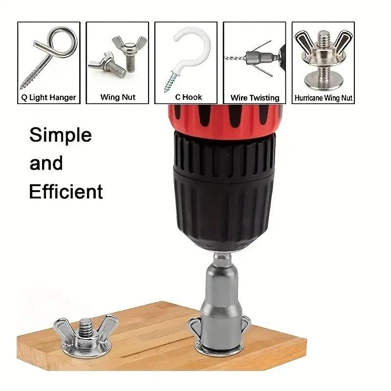 Черный шестигранный торцевой ключ 65 мм, электрическая отвертка, гаечный ключ-бабочка, набор аксессуаров для электроинструмента