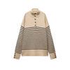 Fall and Winter New Women's Clothing Fashion Wind Decorated Row Button Stripes Stand Collar Long Sleeves Knitwear Sweater 1509107