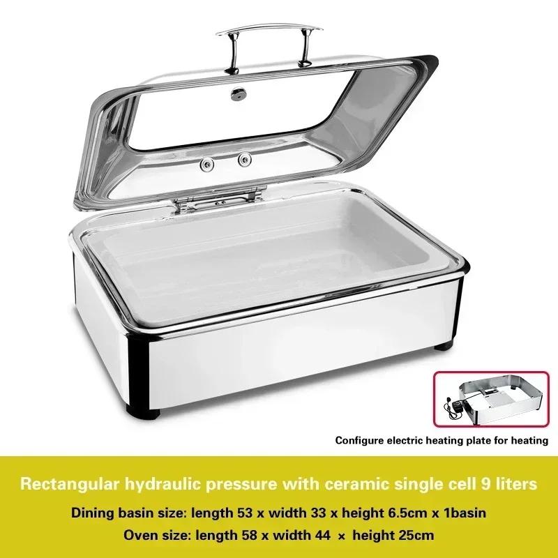 Электрическая изоляционная печь для гостиничного завтрака Плита для шведского стола с квадратной столешницей Гидравлическая плита для шведского стола из нержавеющей стали