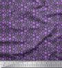 Purple Japan Crepe Satin Fabric Abstracts Abstract Print Sewing Fabric Metre 42 Inch