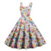 Women's Casual Fashion Print Sexy Off Shoulder Punk Retro Dress Retro Dress Dress