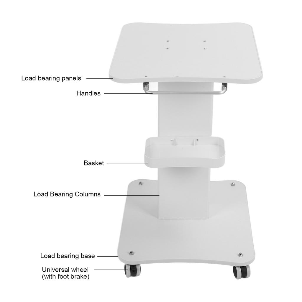 Beauty Instrument Stand Cart 3 Tier Rolling Storage Stand Mobile Cart with Wheel for Spa