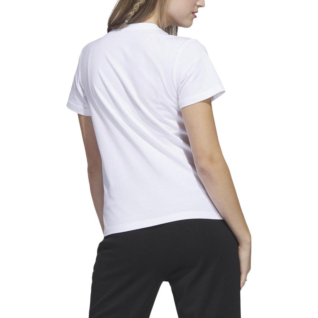 Adidas Футболка с круглым вырезом и принтом букв, облегающая, прямая, с коротким рукавом, женские топы, белые H52233