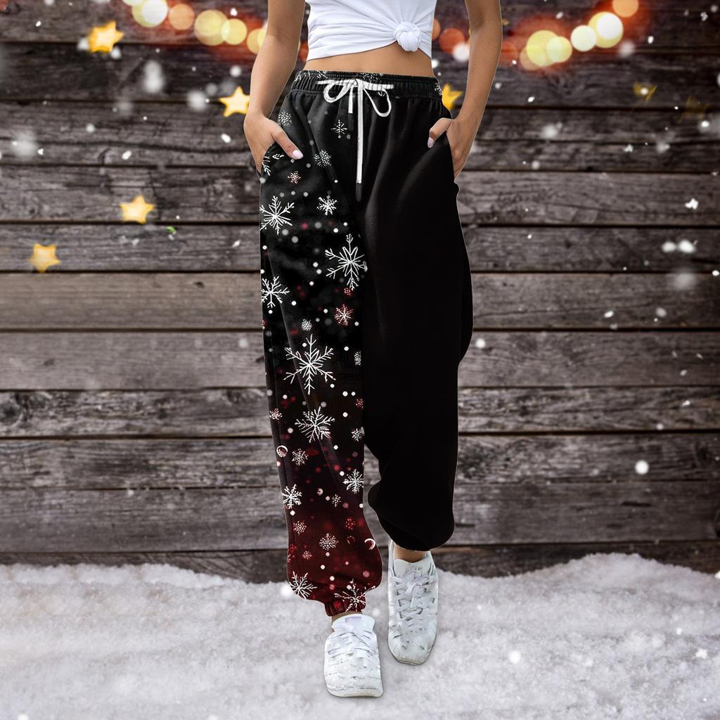Women's Casual Fashion Sweatpants Christmas Printed Casual Pants