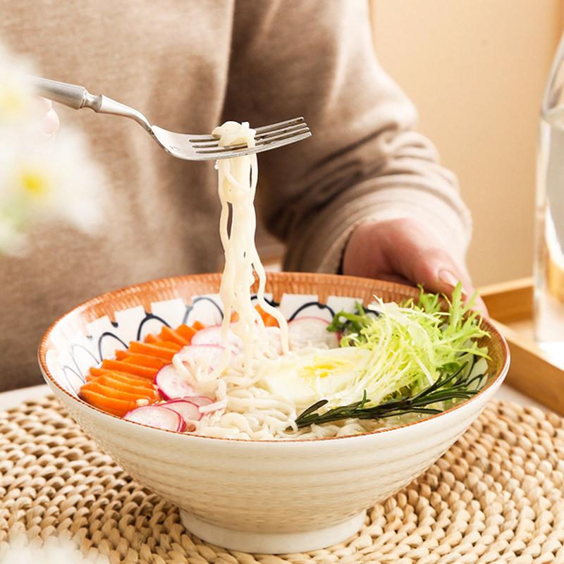 8-дюймовая миска для лапши керамическая миска для супа китайская кухня столовая посуда фарфоровая цветочная ротанговая тарелка