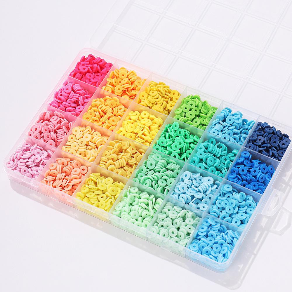 Набор для изготовления браслета из 24-сетчатой глины и рисовых бусин: Бусины 3 мм в 23 цветах для самодельных украшений