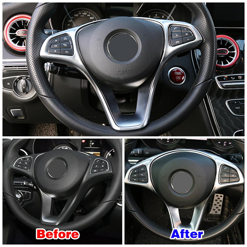 Цвет углеродного волокна для Mercedes Benz ABCE CLA CLS GLA GLC GLE GLS Class 2016 2017 2018 Автомобильный руль, декоративная рамка