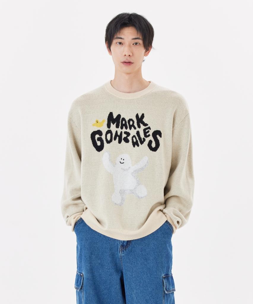 MARK GONZALES Happy Shmu Graphic Knit - Ivory