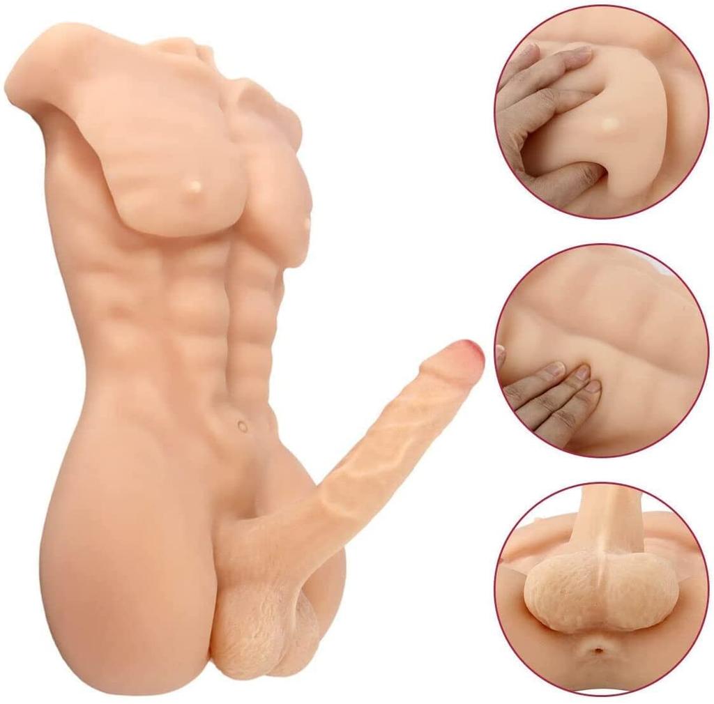 Half Body Without Arms Skin Color Big Penis Silicone Real Touch Sex Doll Realistic Penis Female Generation Human Toy Masturbator