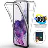 Прозрачный чехол-бампер на 360 градусов для Samsung Galaxy S25 Ultra S24 FE S23 Plus S22 S21 A36 A26 A56 Телефон Двусторонний Передняя Задняя крышка