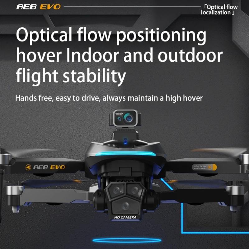 AE8 EVO GPS Drone 8K Professional HD Three Camera with Screen 5G WIFI 360°Obstacle Avoidance Brushless Rc Quadcopter FPV 5G WIFI Transmission UAV
