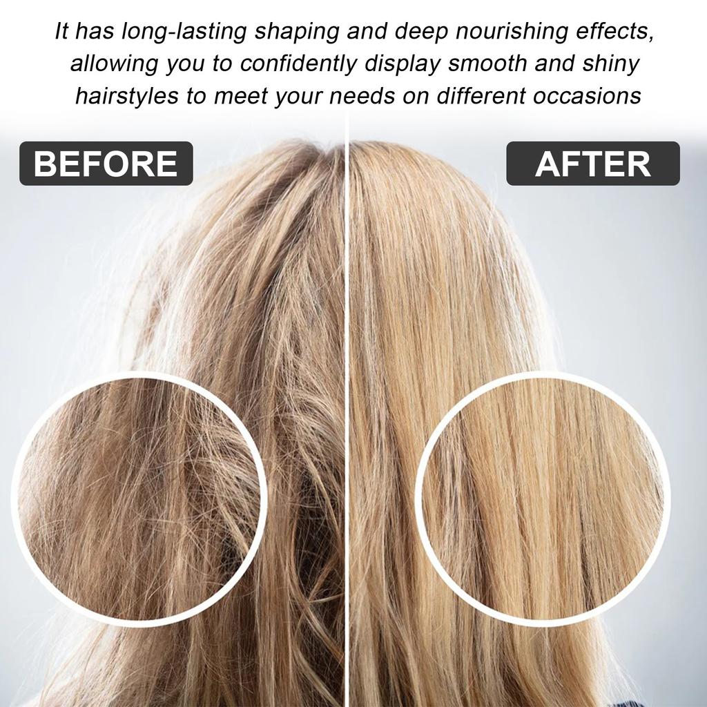 Botanical Hair Straightening Cream Smooth Frizz Control Nourishing Leave-In Treatment for Dry Damaged Hair