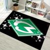 SV Werder Bremen Club Logo Area Rug, Non Slip Black Floor Mat for Living Room Game Room Soccer Fan Home Decor