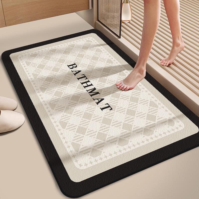 Diatom Mud Floor Mats Bathroom Water Absorption and Anti Slip Quick Drying Foot Mats for House Dirt Resistant Door Mats Easy To Handle