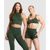 Gymshark Адаптировать Camo бесшовный застегивающийся укороченный топ Trail Green Classic Green B3c2n Ec3b